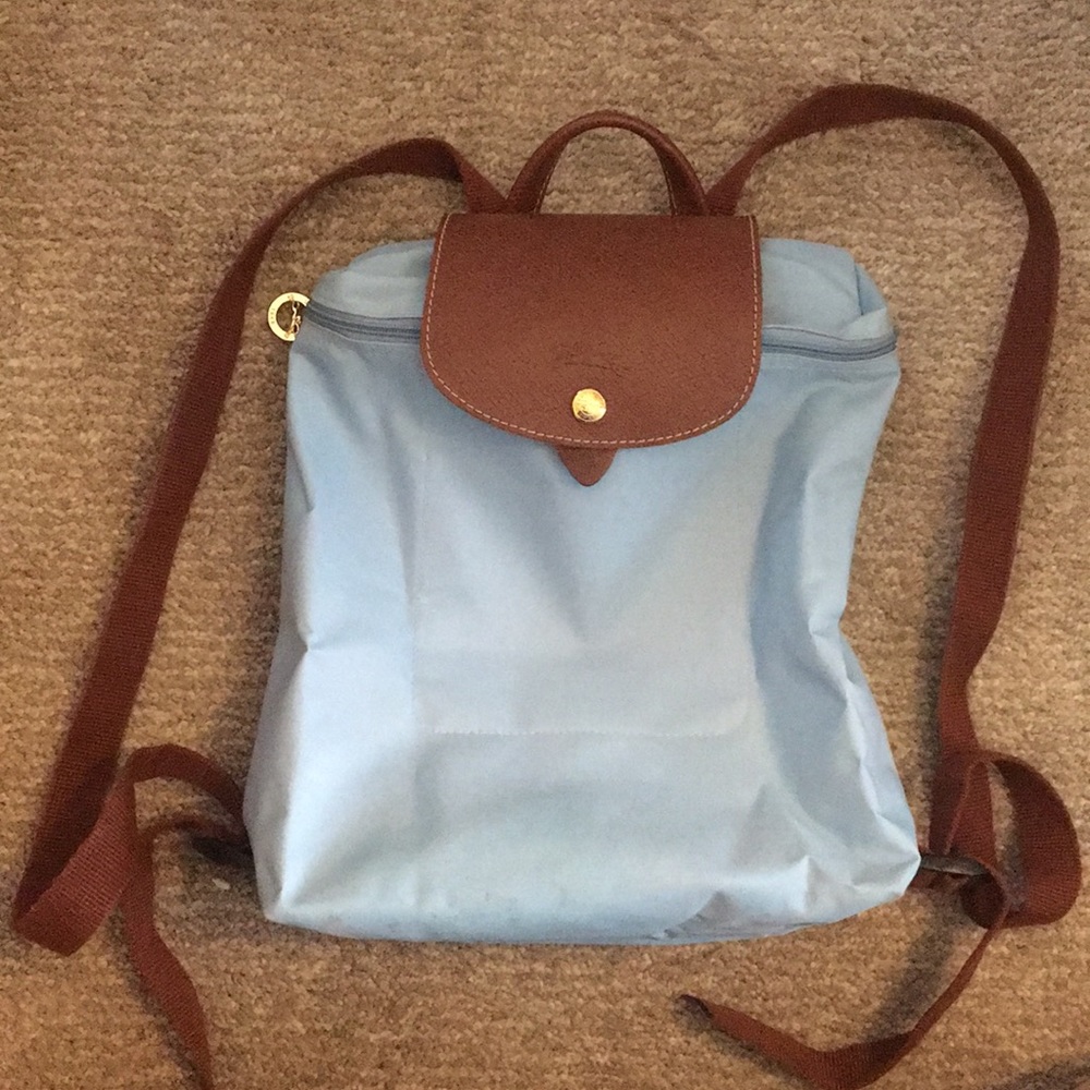 Longchamp Le Pliage Light Blue Backpack